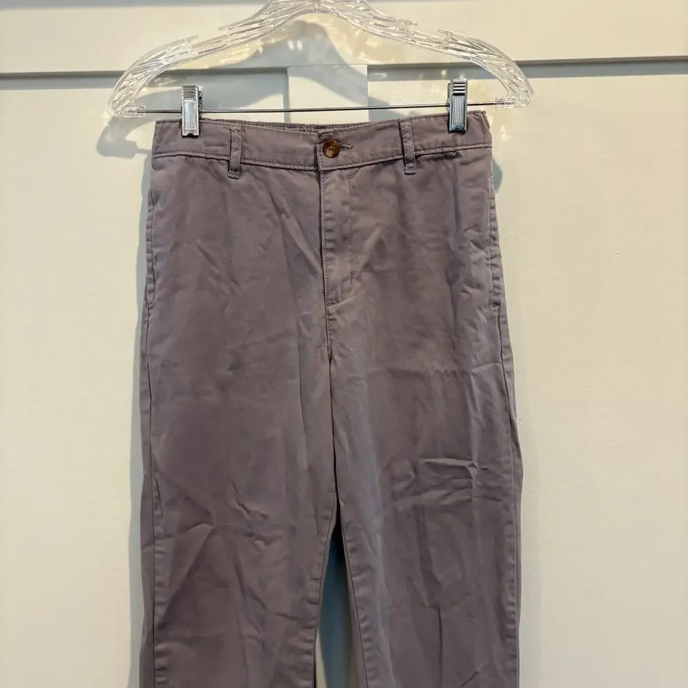 Childrens Place Pants Boys XXL 16‎ Light Gray Slim Button Closure Zip Chino